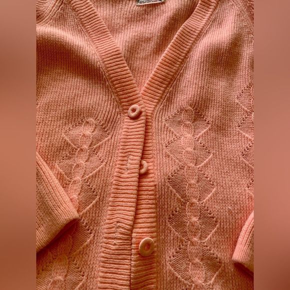 Vintage Risa Pink Cardigan Sweater. - Picture 6 of 7
